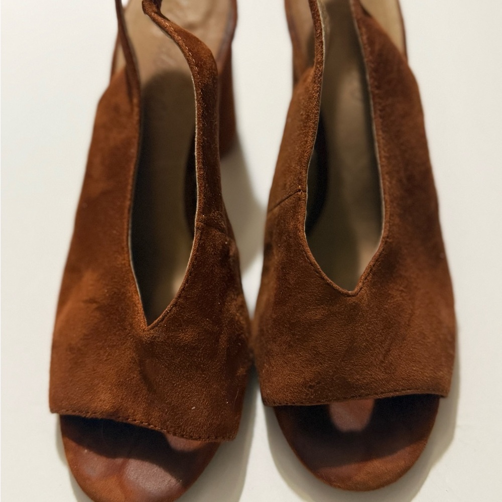 Madewell suede slingbacks open toe size 7